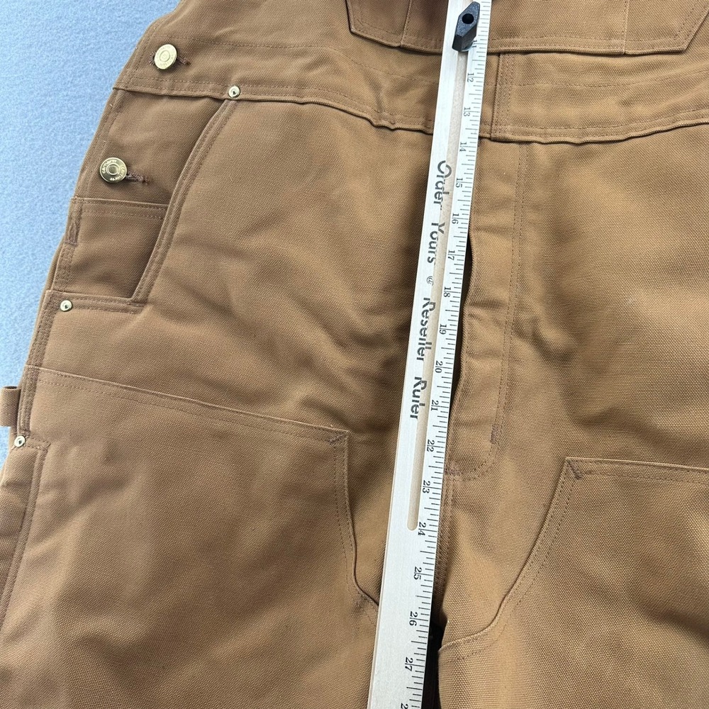 Carhartt Firm Duck Insulated Bib Overalls Loose Fit Workwear L Short OR4393-M - Picture 7 of 10